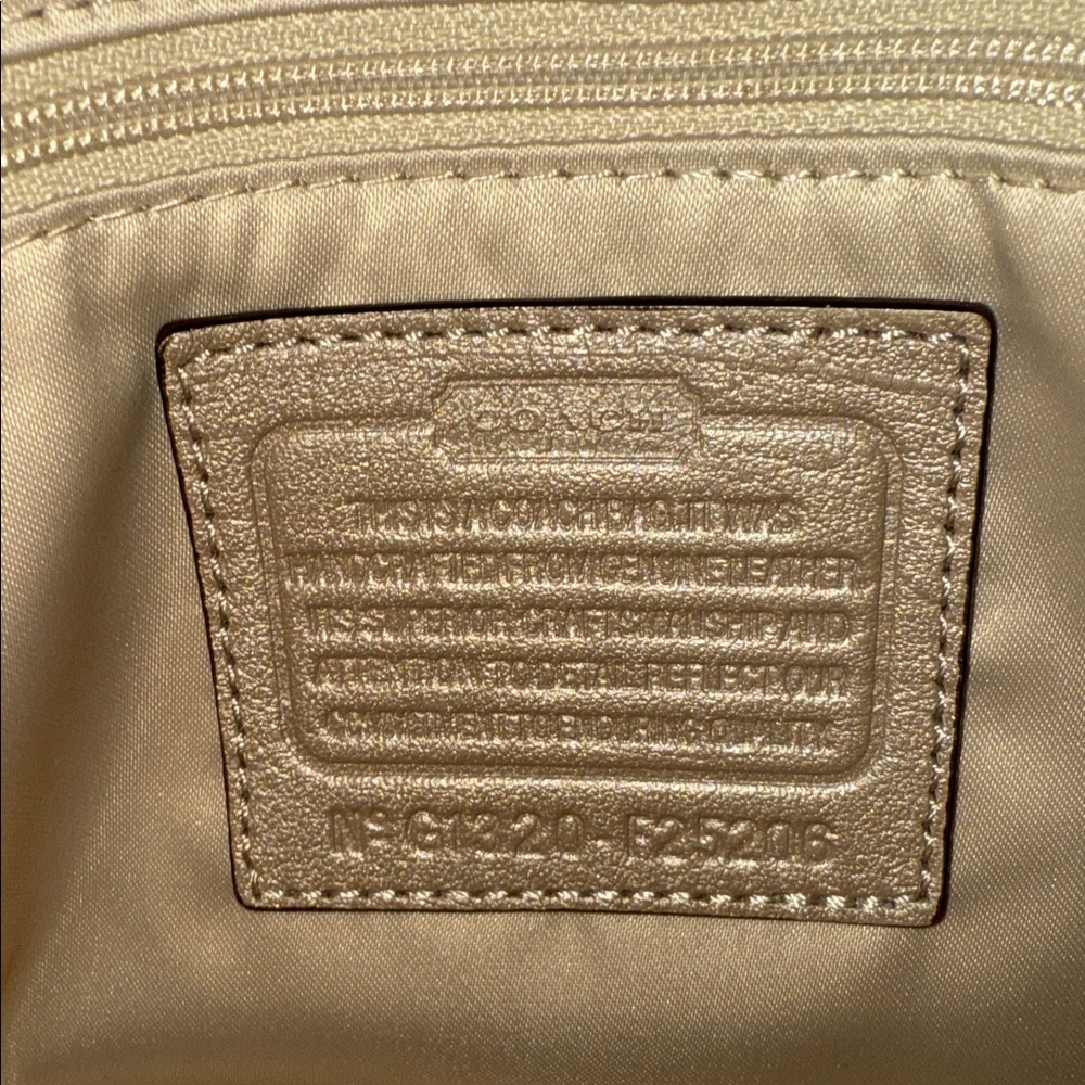 Coach Taylor Gold Leather Hand Bag - Picture 8 of 11